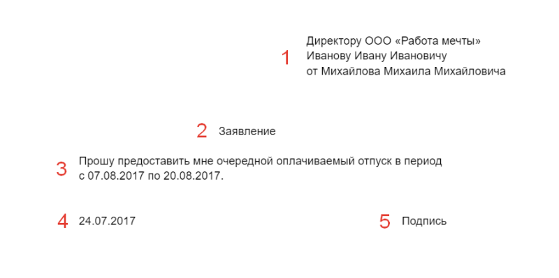 Как написать заявление правильно